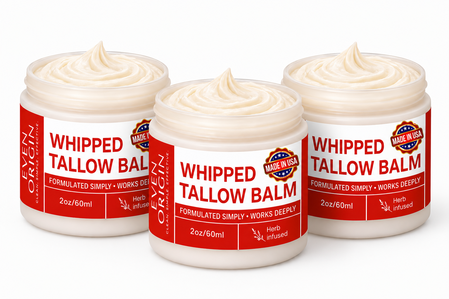 Even Origin Whipped Beef Tallow Balm | Grass-Fed Face & Body Moisturizer